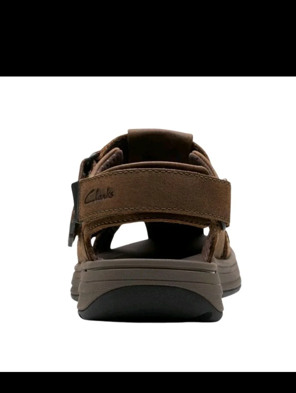 Clarks Men's Saltway Cove Dark Brown Leather Sandals CL-26176899